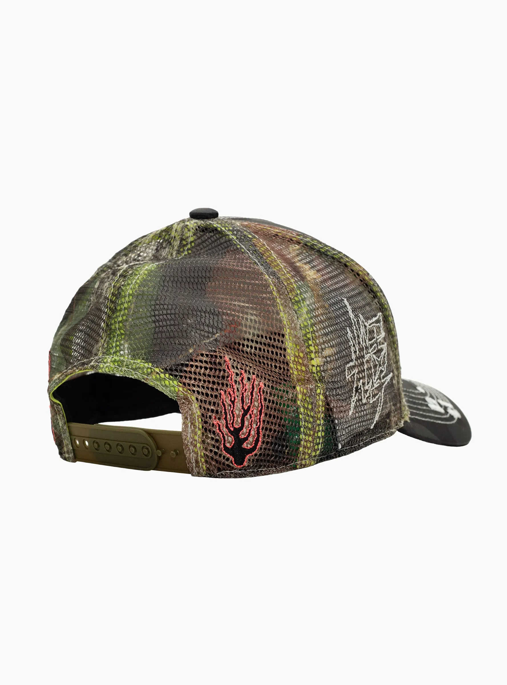 Biyu Trucker Hat Satin Black Camo