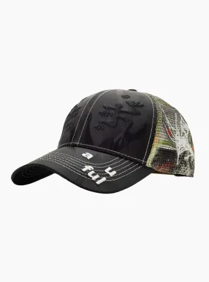 Biyu Trucker Hat Satin Black Camo