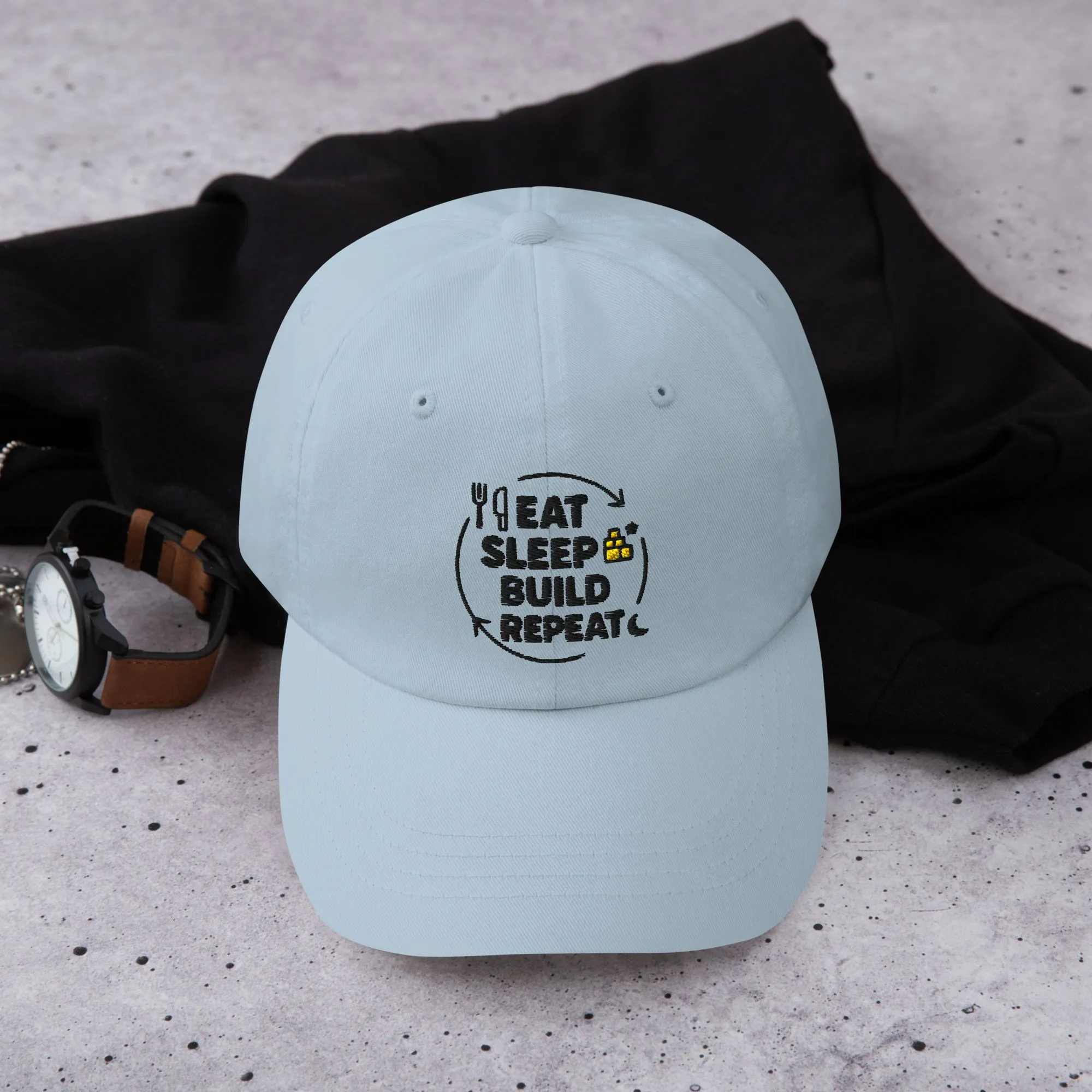Eat. Sleep. Build. Repeat Hat
