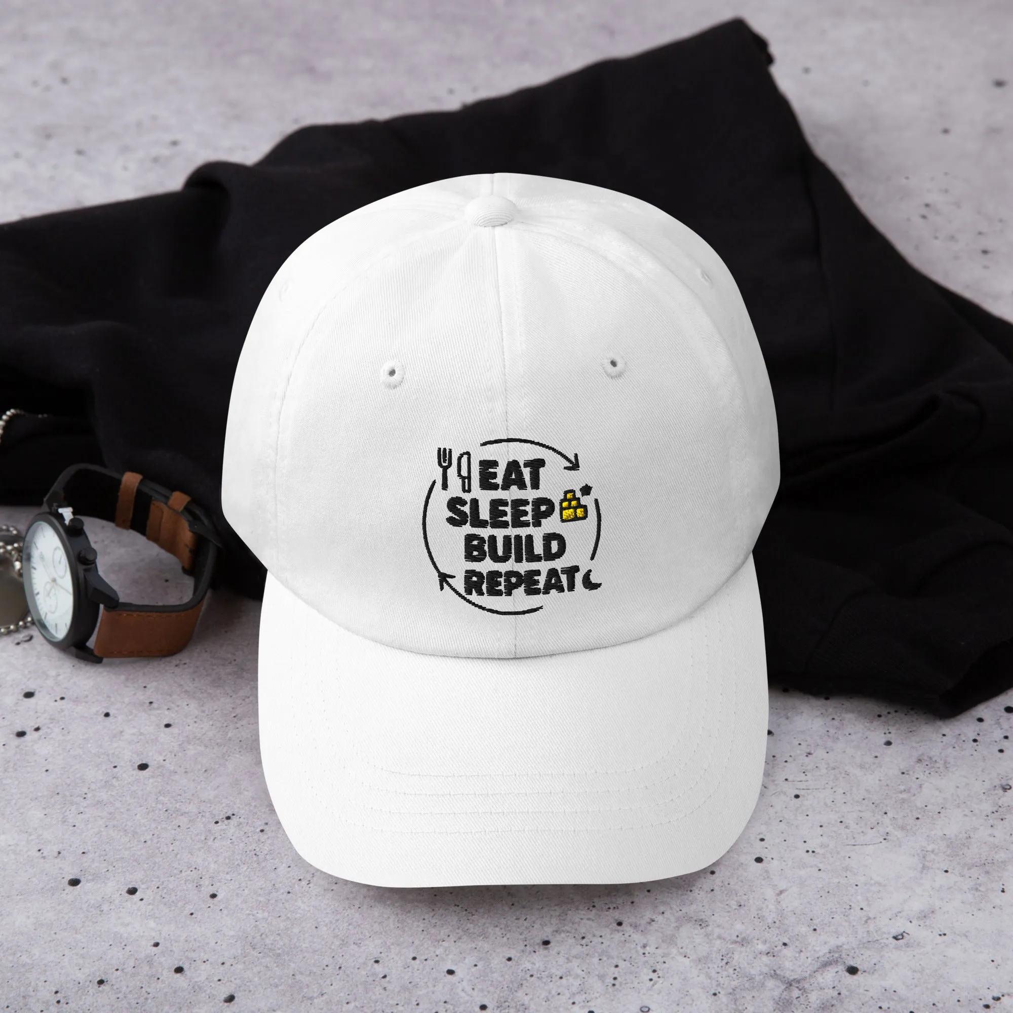 Eat. Sleep. Build. Repeat Hat