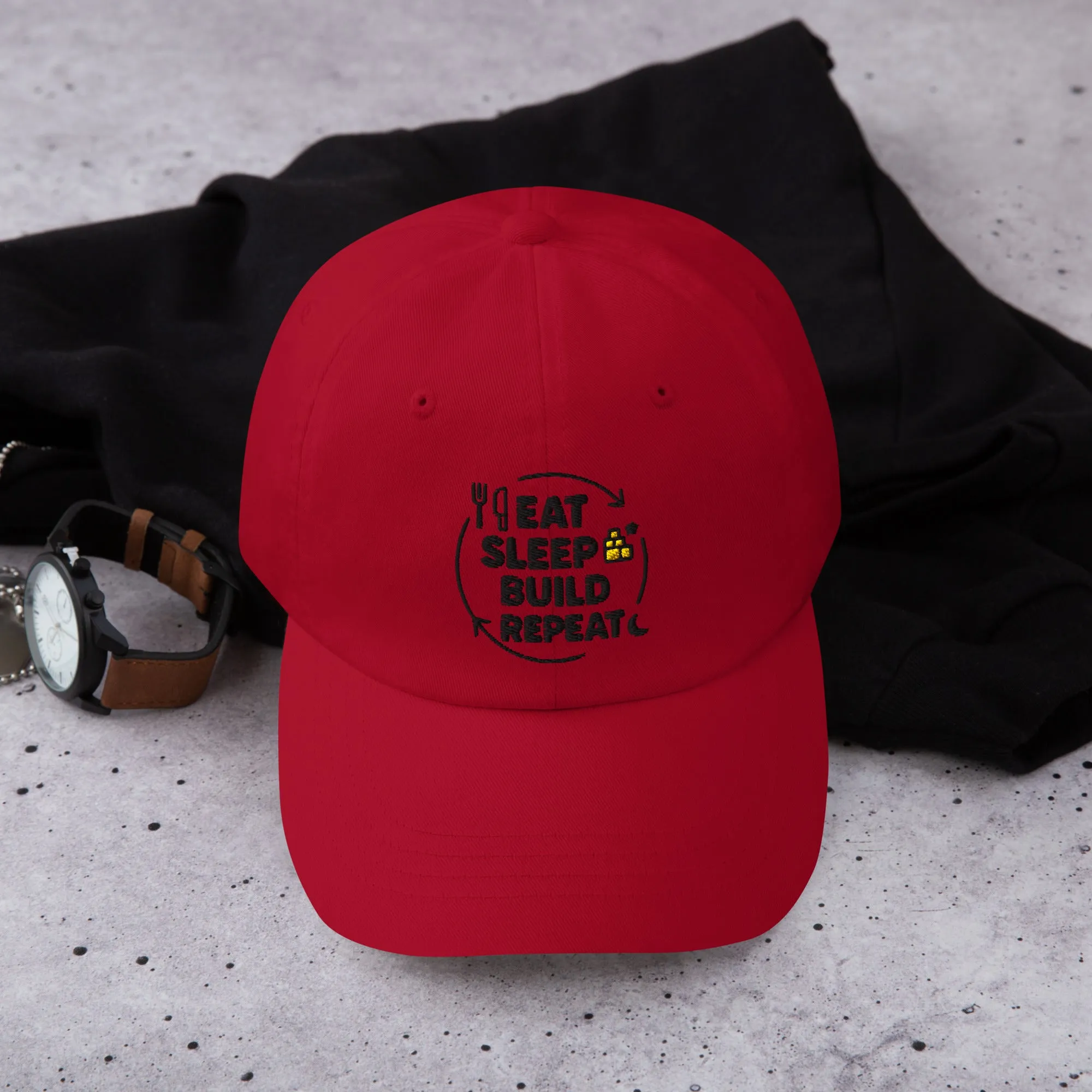 Eat. Sleep. Build. Repeat Hat