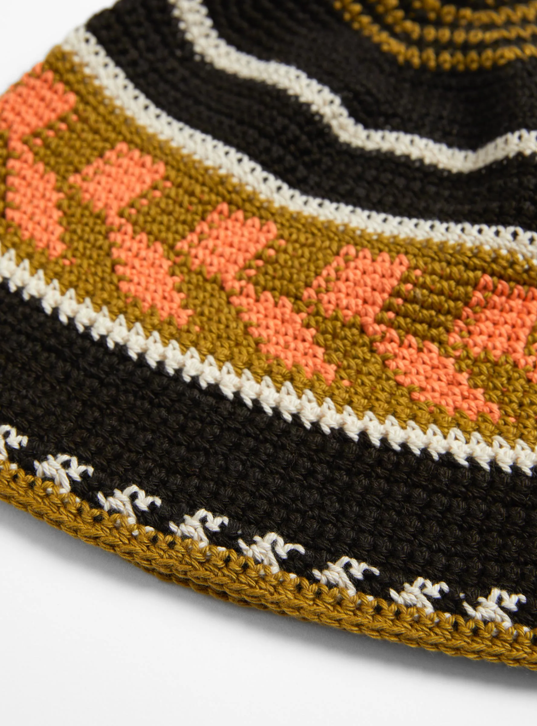 Fine Hand Knit Hat Brown Mix