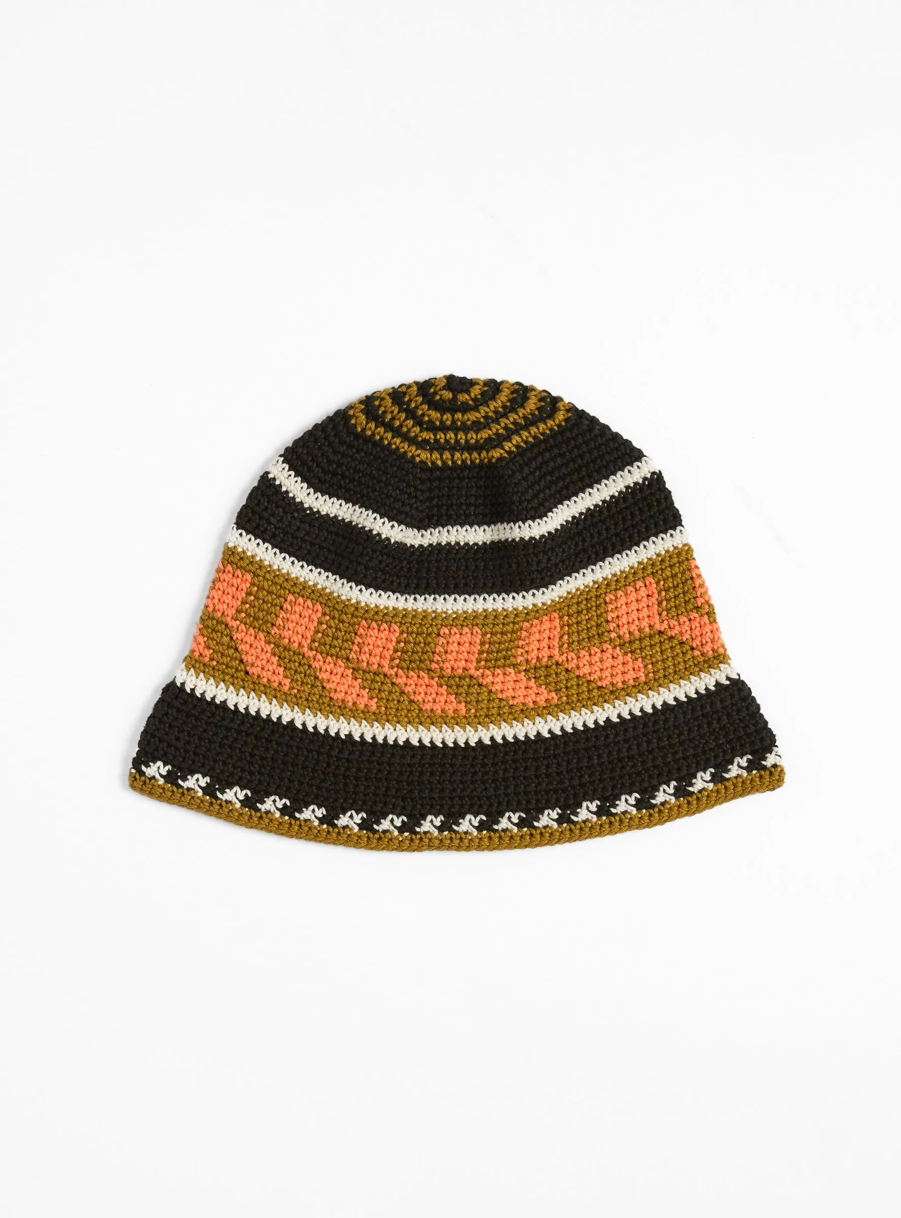 Fine Hand Knit Hat Brown Mix