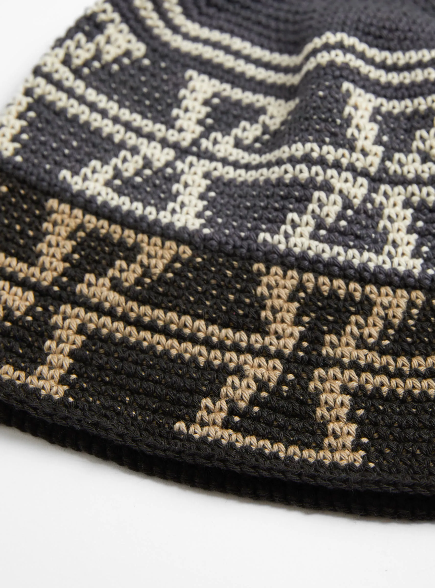 Fine Hand Knit Hat Navy Mix