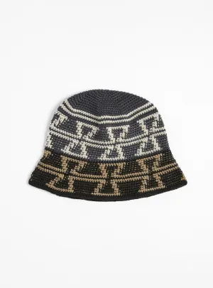 Fine Hand Knit Hat Navy Mix
