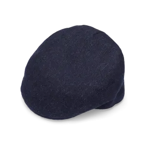 Fox Tweed Char-Navy Twill Fixed Brim Flat Cap
