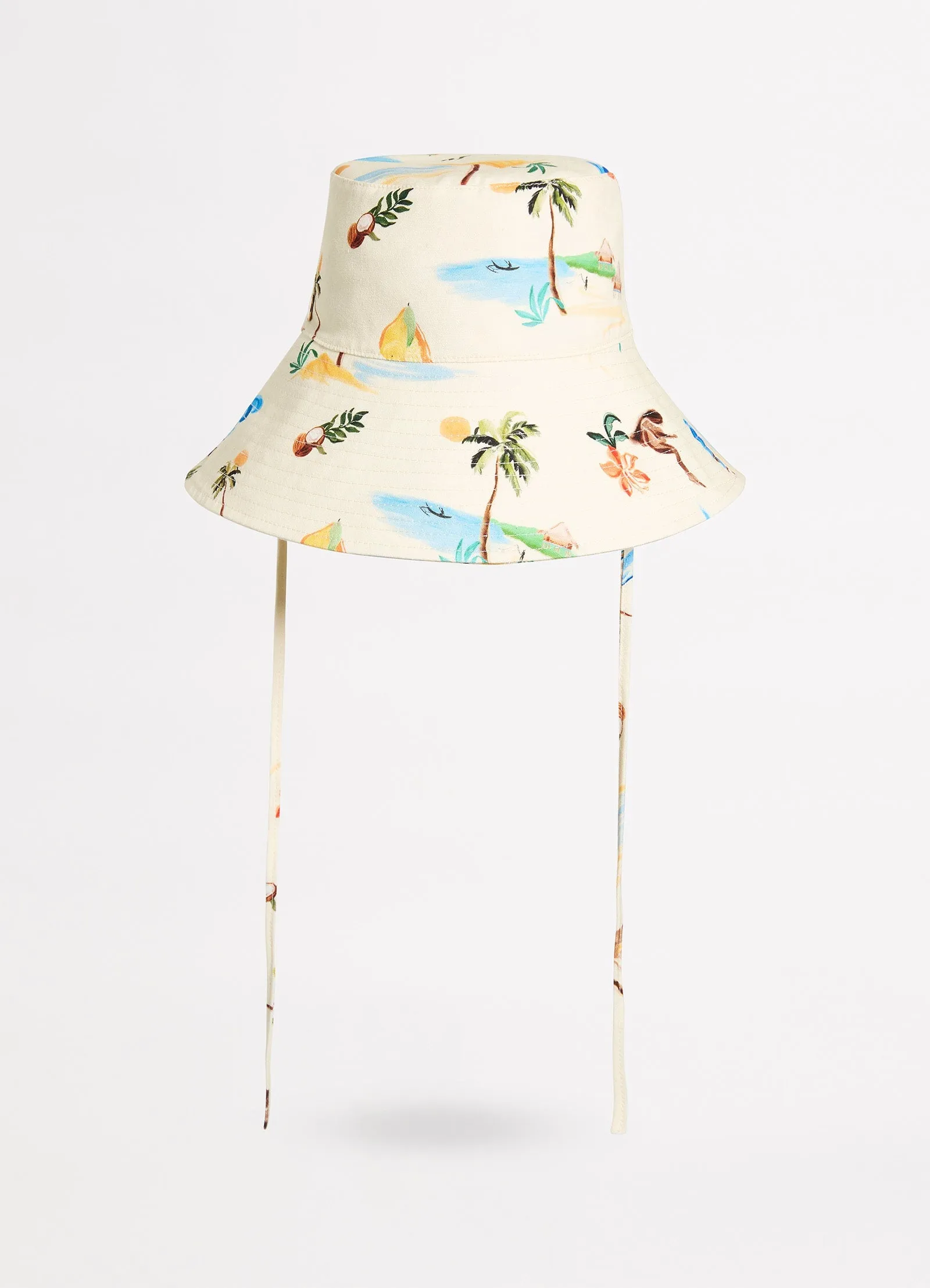 Isla Palm Bucket Hat - Ecru