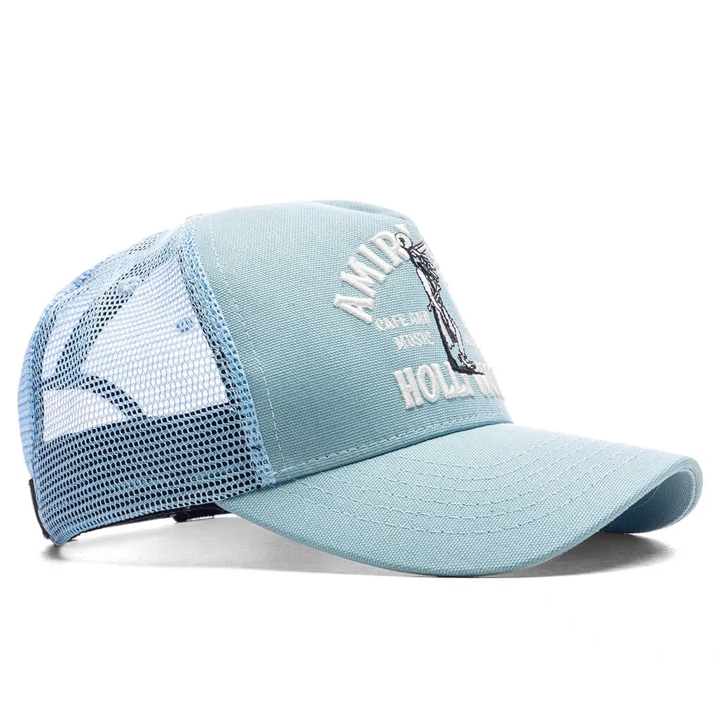 Jazz Wolf Trucker Hat - Dusty Blue