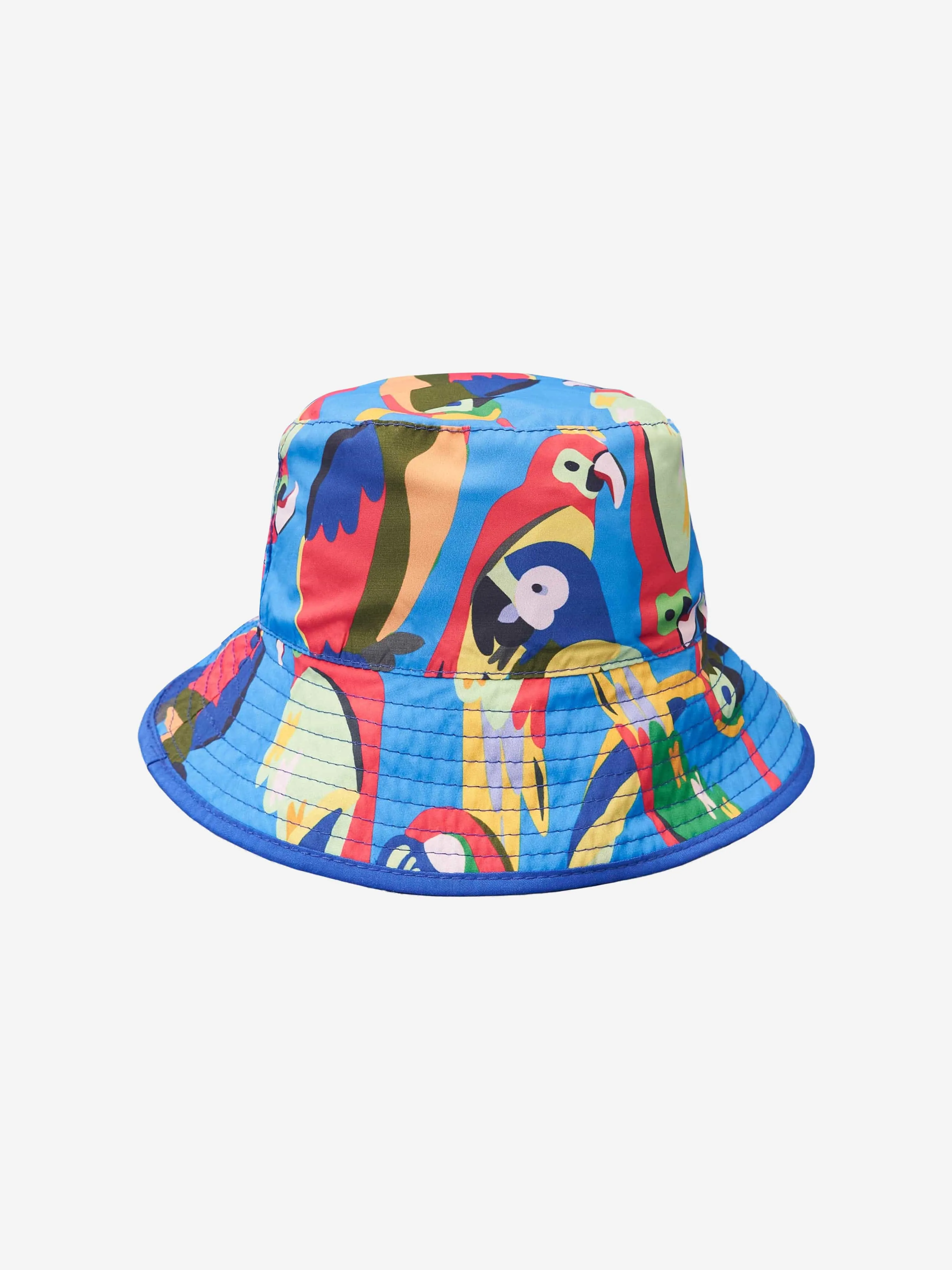 Kids Parrot Reversible Bucket Hat in Blue