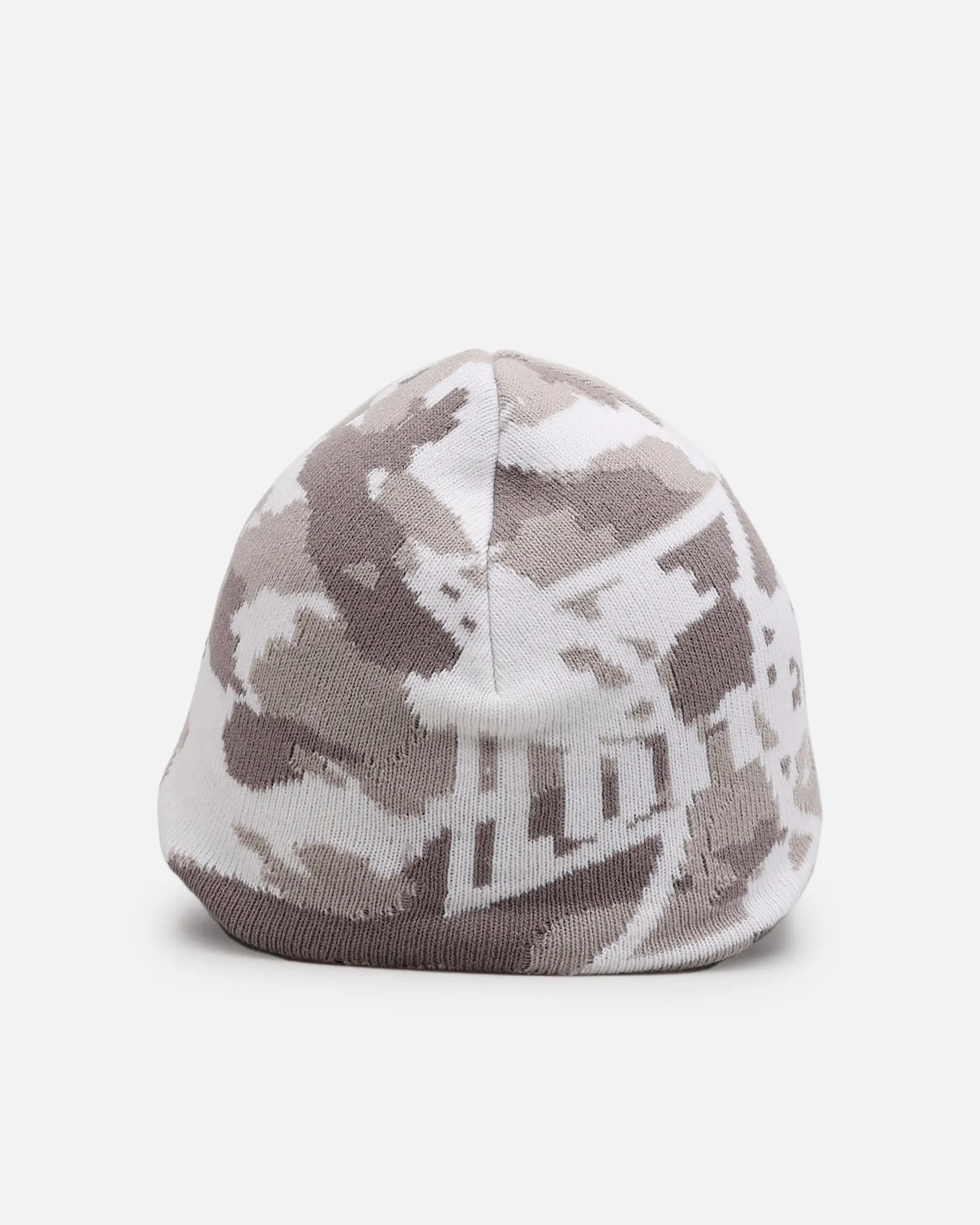 Loiter Motor Skull Knit Beanie Snow Camo