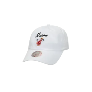 Mitchell & Ness Miami HEAT White Strapback