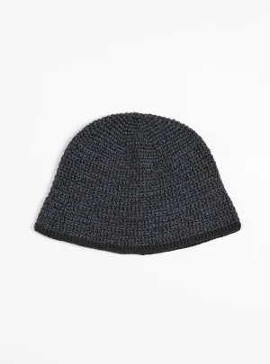 Mix Hand Knit Hat Black