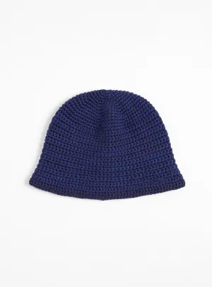 Mix Hand Knit Hat Navy