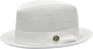 Romeo Narrow Brim Braid Straw Fedora by Bruno Capelo