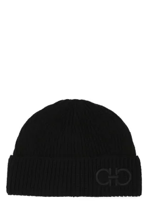Salvatore Ferragamo Logo Embroidered Beanie