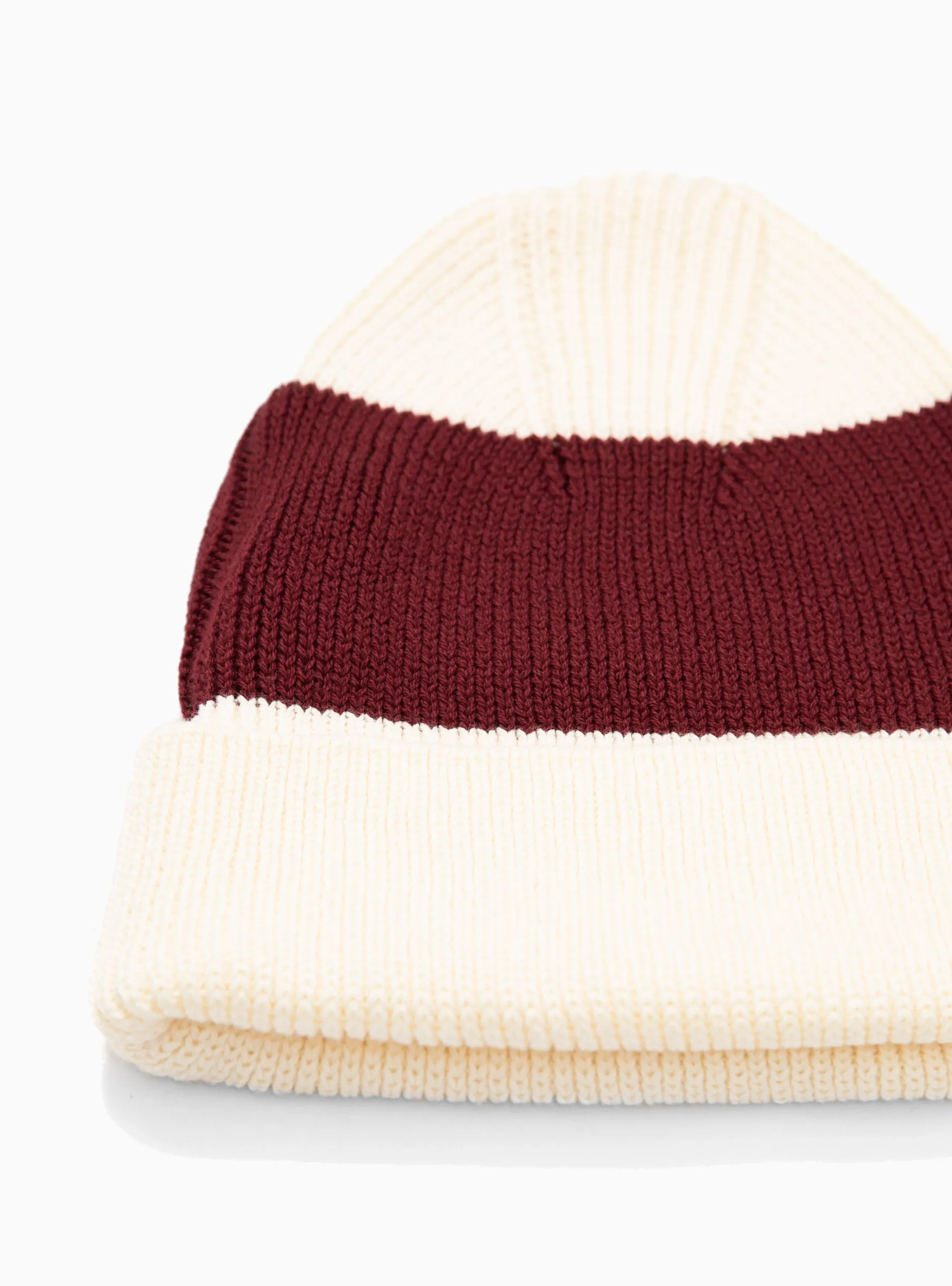 Stripe Beanie Burgundy