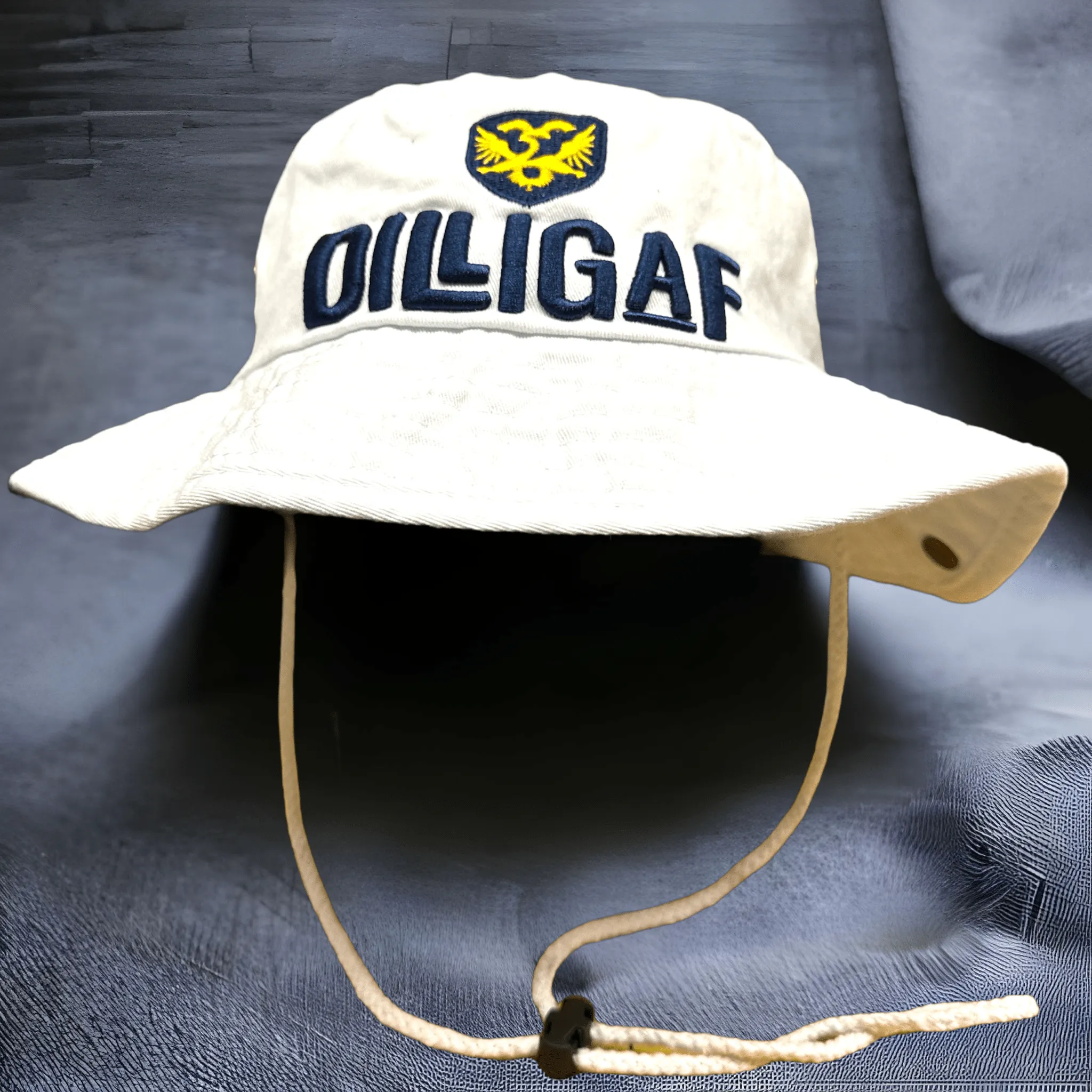 White Alpha Dilligaf Bucket Hat