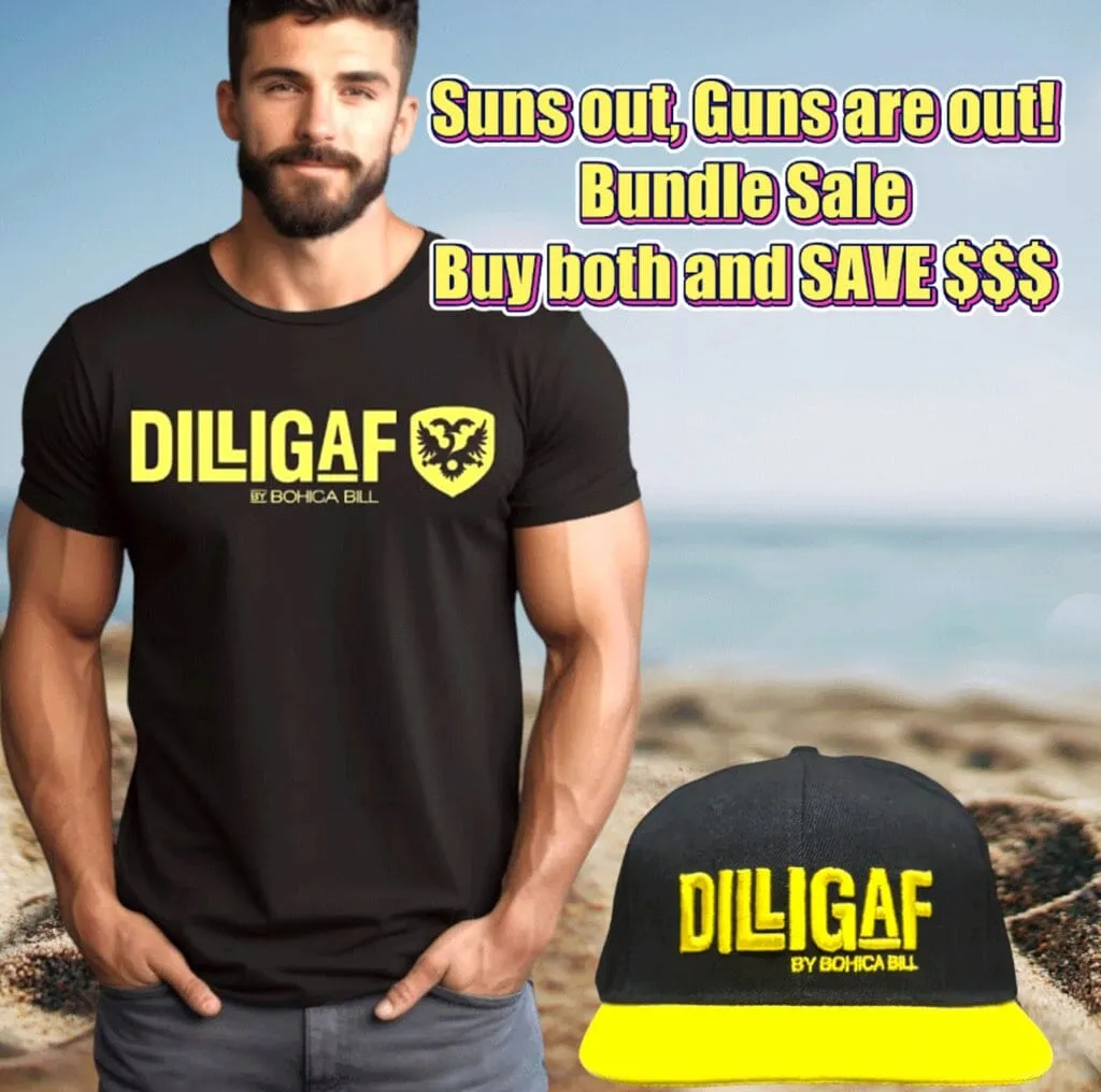 Yellow Alpha T-shirt and Yellow Flat Brim Adjustable Hat Bundle